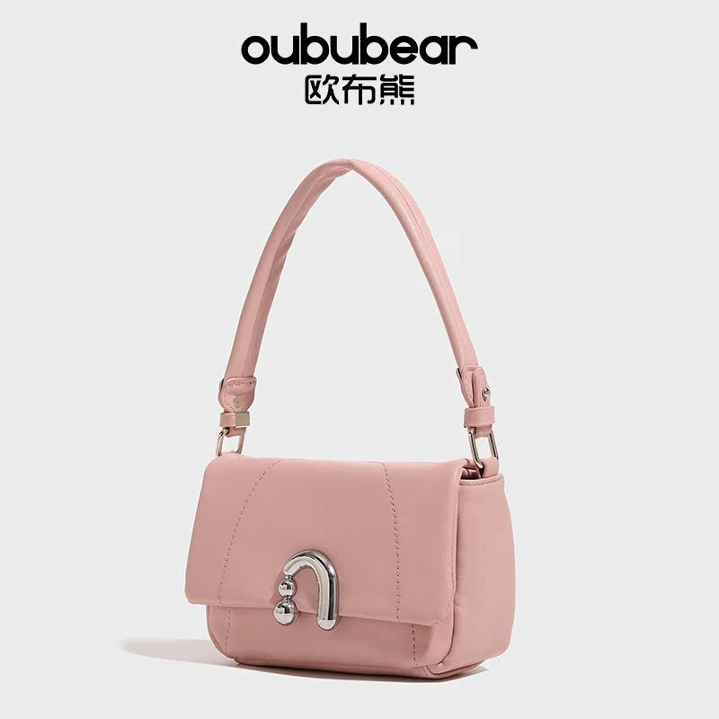 oububear/欧布熊时尚腋下包包女2025新款粉色单肩包休闲百搭女包