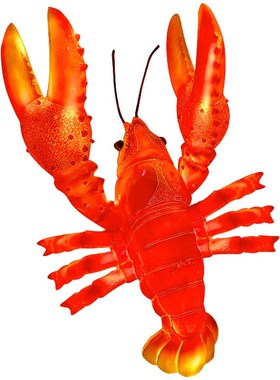大型仿真小龙虾发光雕塑海鲜w馆门口迎宾摆件夜市排档店铺门头招