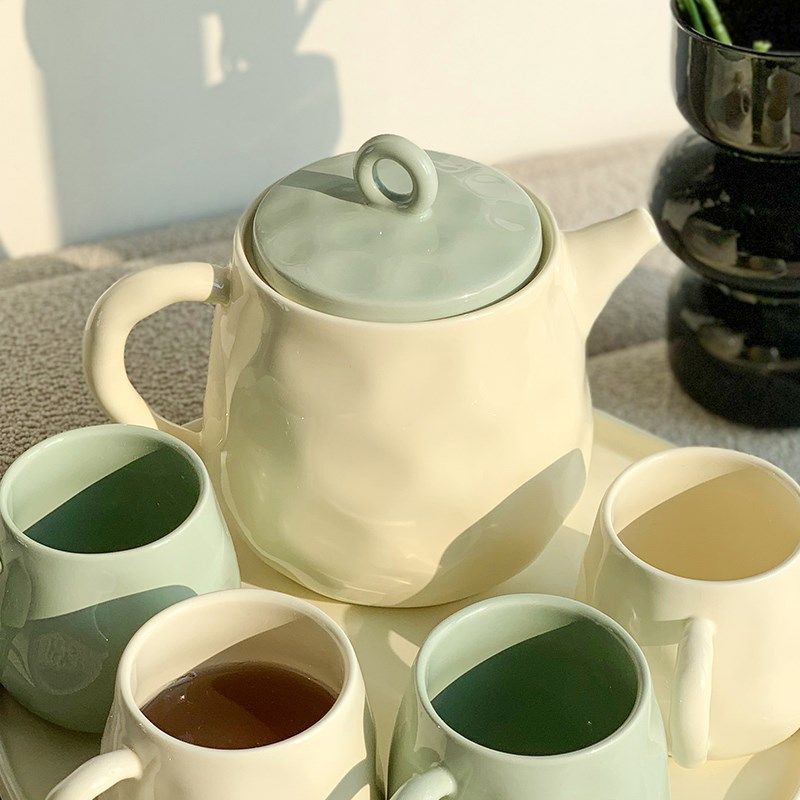 陶瓷冷水壶套装水杯茶壶茶杯客厅家用大容量M凉水壶耐高温茶具杯,餐饮具,冷水壶,淘宝优惠券,粉丝福利购,淘宝优惠卷