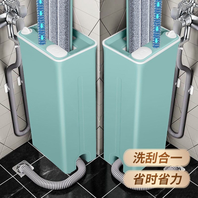 洗衣机免手洗拖把平板家用地拖墩布旋转一拖净懒人刮刮Z乐拖地神