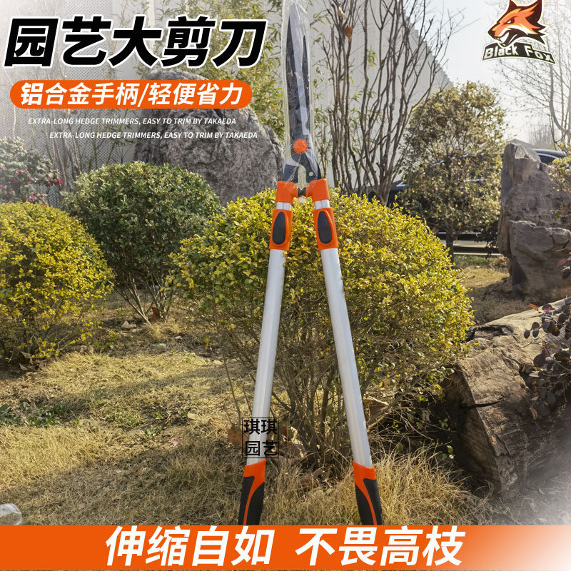 黑狐狸加长伸缩绿篱剪修剪树枝园林果树剪刀修O枝剪园艺剪长1.5米图片