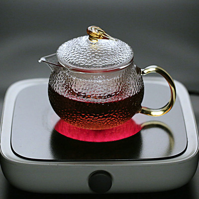 日式锤纹三件式加厚n耐热玻璃泡茶壶煮茶壶烧水壶龙鳞纹挑嘴养生