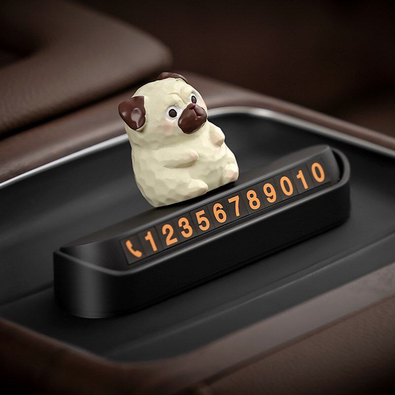 沙皮二哈汽e车临时停车号码牌车内摆件创意车载挪车牌车饰装饰用