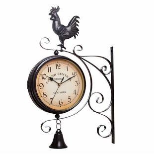 欧式复古双面挂钟时o尚客厅双面钟表挂钟客厅大号纯铁艺美式挂钟