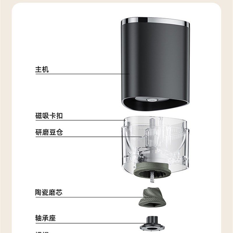 新款可携式咖啡机小型全自v动电动研磨器豆研磨机浓缩咖啡磨豆机