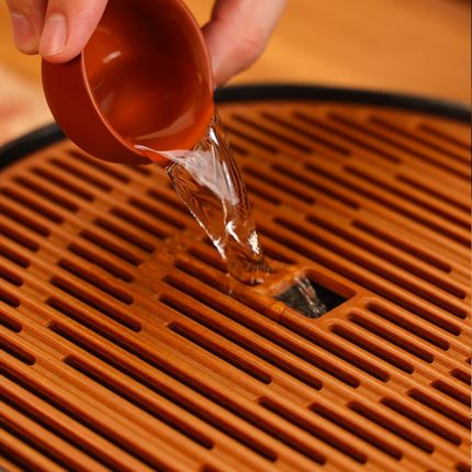 2024新款圆形电木储水茶盘y小型沥水不锈钢茶托盘家用轻奢干泡茶