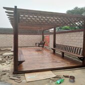 防腐木碳化木凉亭廊n架栅栏爬藤围栏木屋葡萄架竹木菠萝格塑木地