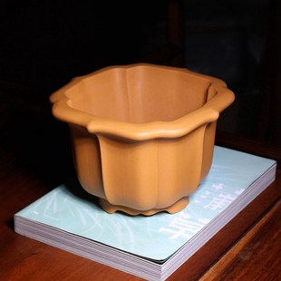 菱花金钟四方形精品紫砂t花盆内门竹小盆景盆栽多肉菖蒲盆翠盖荷