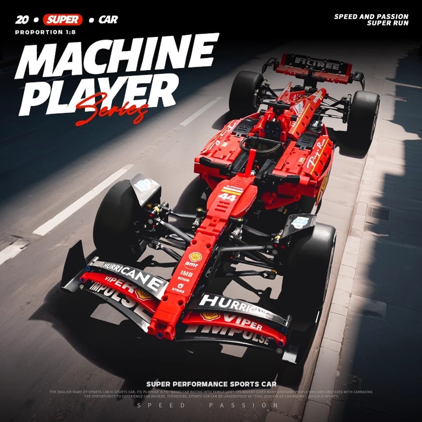 法拉利F1方程式赛车积木拼装模型跑车玩具男女孩生日礼物汽车摆件