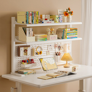 桌面置物架洞洞板桌上书架书桌收纳学生家用多层铁艺架子展示架