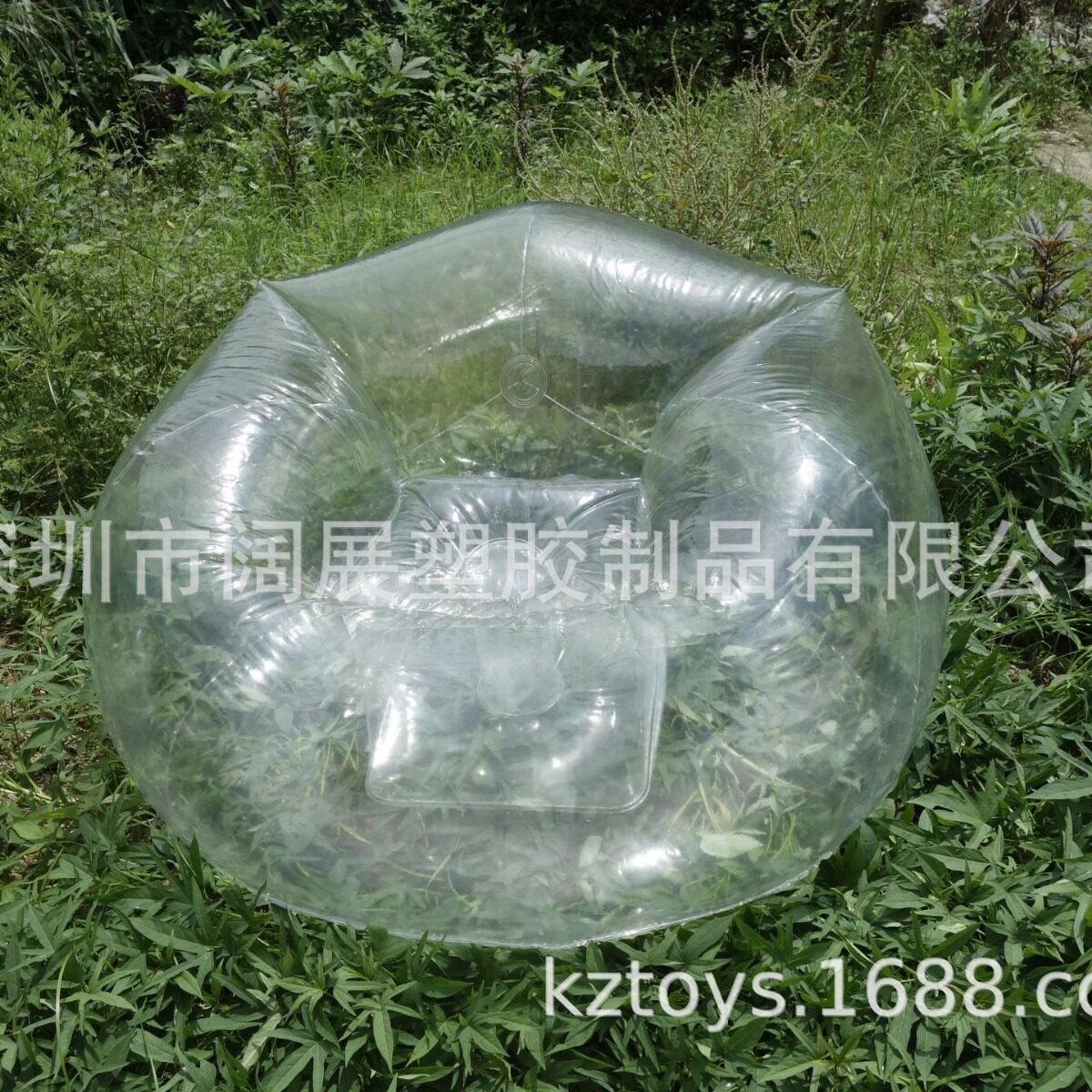 跨境成人亮片充气沙发懒人沙发透明凳子加厚床户外折叠躺椅
