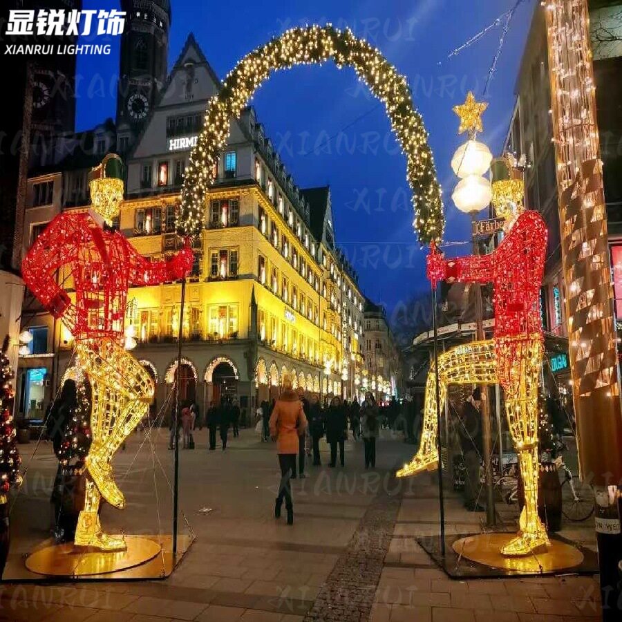 室外防水招牌门头灯户外LED拱门灯光圣诞装饰灯铁架造型灯光