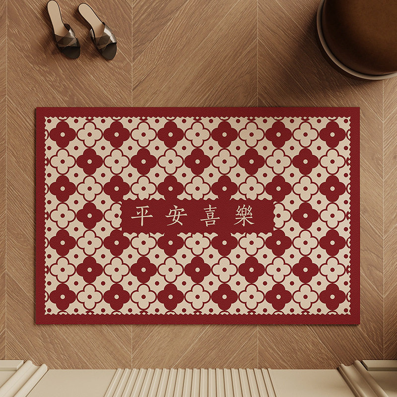 中古风新年进门地垫红色入户门垫喜庆多尺寸防滑脚垫大门玄关垫子,电子元器件市场,电线扎带/束线带,淘宝优惠券,粉丝福利购,淘宝优惠卷
