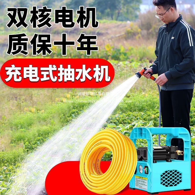 抽水泵浇菜户外农田农用灌溉家用小型12V抽水机充电式便携自