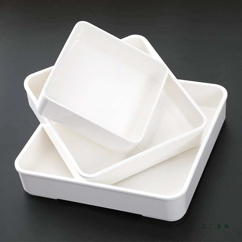 密胺正方形盘子白色食品级熟食卤味展示盘凉菜盘厨房配菜盘叠加