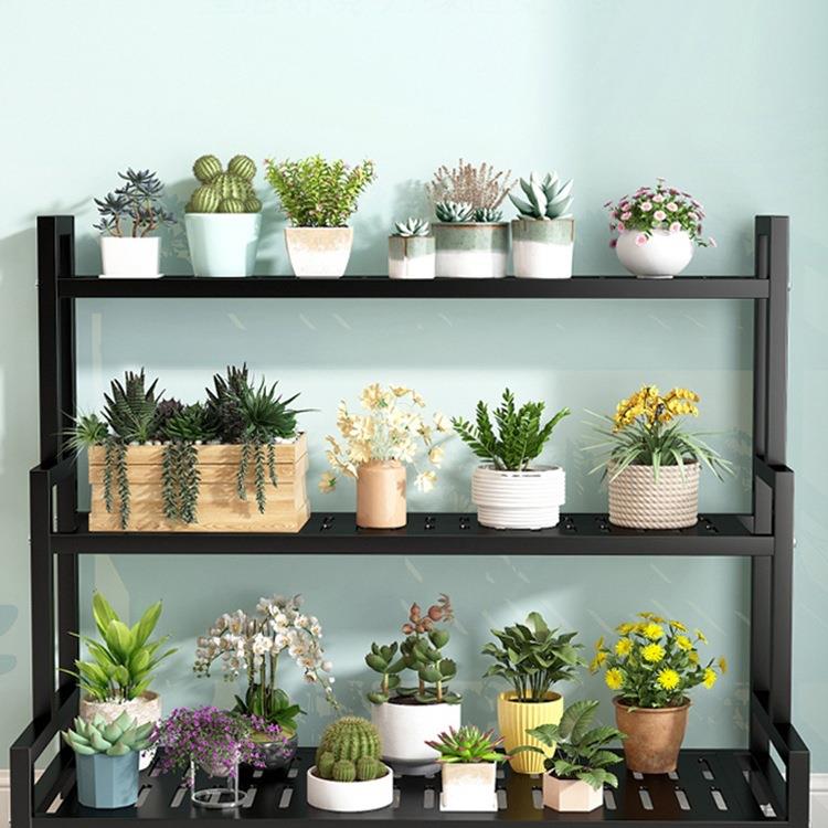 2025新款花架置物架阳台可移动带轮客厅落地式铁艺多层室外花盆架