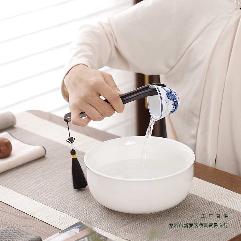 茶夹茶具镊子防滑洗茶杯夹子泡茶工具实木茶夹子茶道配件