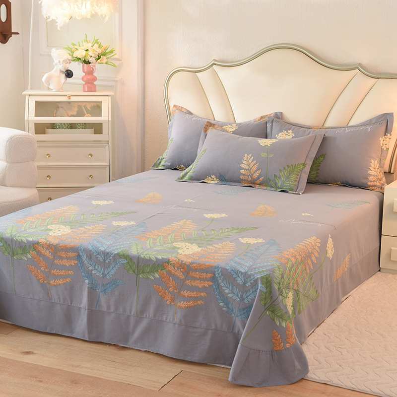 新款床上四件套涤棉加厚床单被套四件套生态磨毛床上用品南通家纺