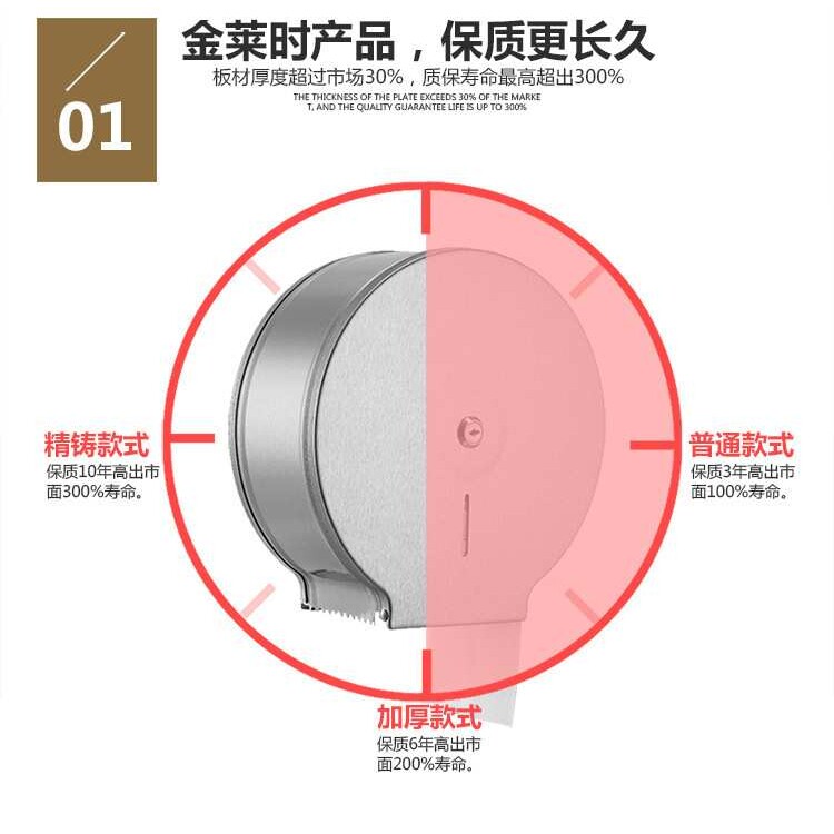 酒店不锈钢大卷纸架厕纸架大卷纸盒纸巾架浴室大盘纸巾盒纸盒
