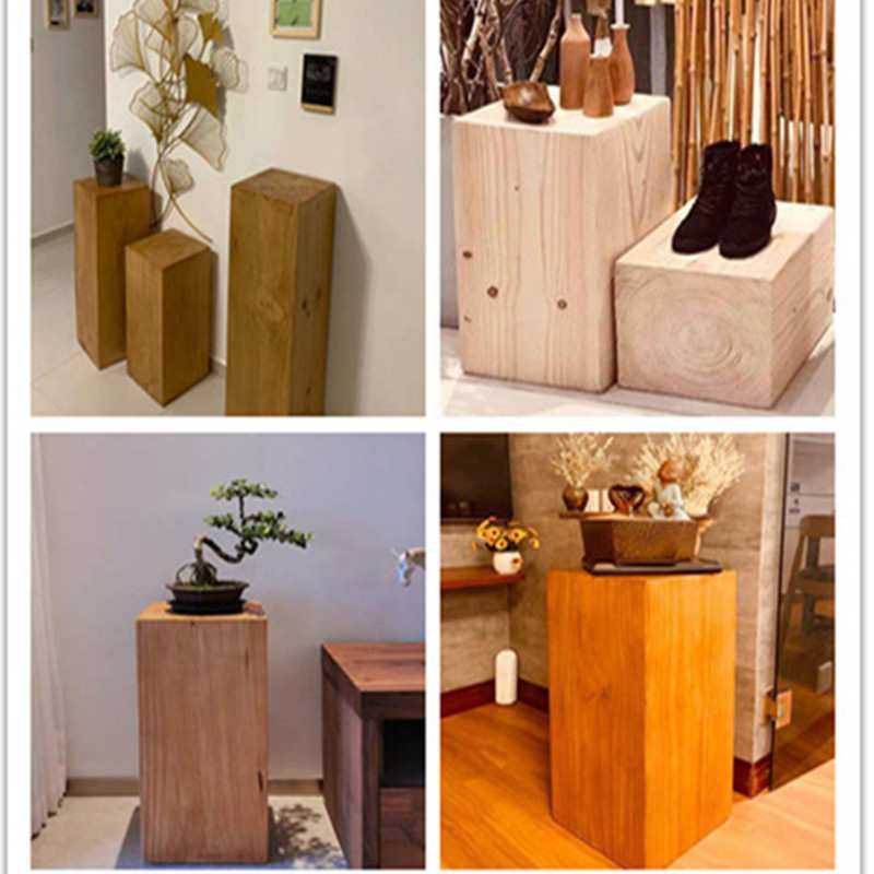 北欧个性民宿圆凳子家用创意实木墩设计师酒店家具复古头桩凳