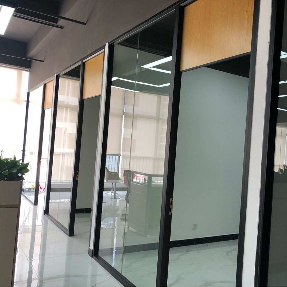惠州办公隔断高隔断型材玻璃隔断墙铝合金办公室隔断百叶隔断汕头