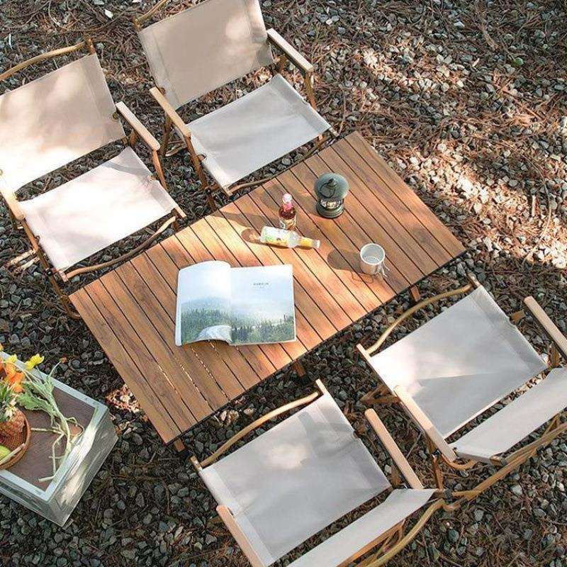 露营克米特多功能蛋卷桌户外多功能套装简易露营椅子户外折叠桌椅