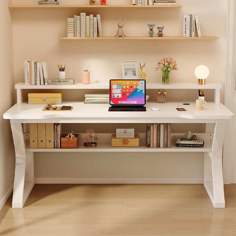 电脑桌台式卧室小型家用办公桌简约款学生学习写字桌子奶油风书桌