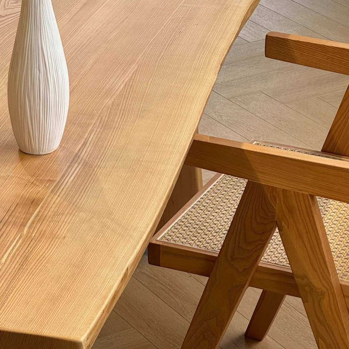 北欧白蜡木全实木餐桌大板简约泡茶桌办公长条桌原木家用创意桌子