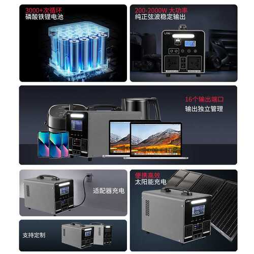 户外移动太阳能储能电源便携式磷酸铁锂300W家庭应急充电备用电源