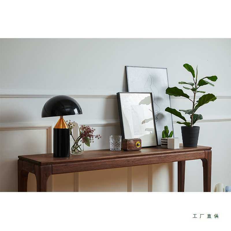 新中式条案现代简约黑胡桃木窄桌北欧玄关供桌条几实木条桌供台