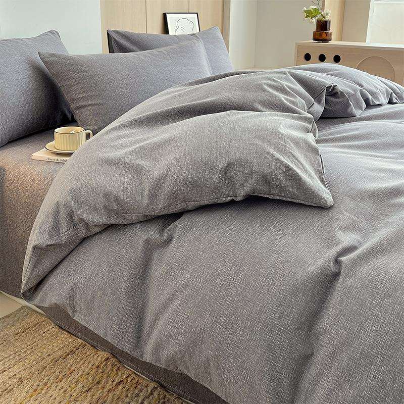 日式A类全棉简约老粗纱布四件套纯棉21S老粗布床单被套长绒棉床品