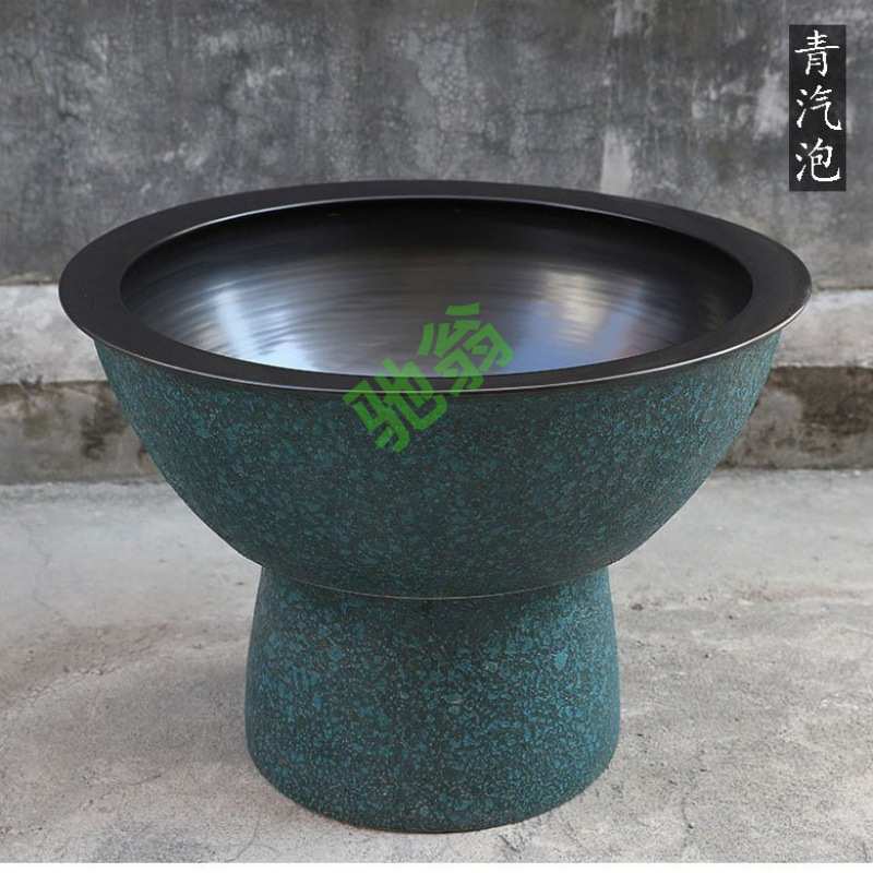 yut景德镇陶瓷盆落地立柱鱼缸特大号金鱼缸睡莲碗莲荷花盆锦鲤庭