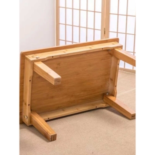 实木小茶几折叠学习飘窗桌正方形榻榻米茶桌农村老式家用吃饭炕桌