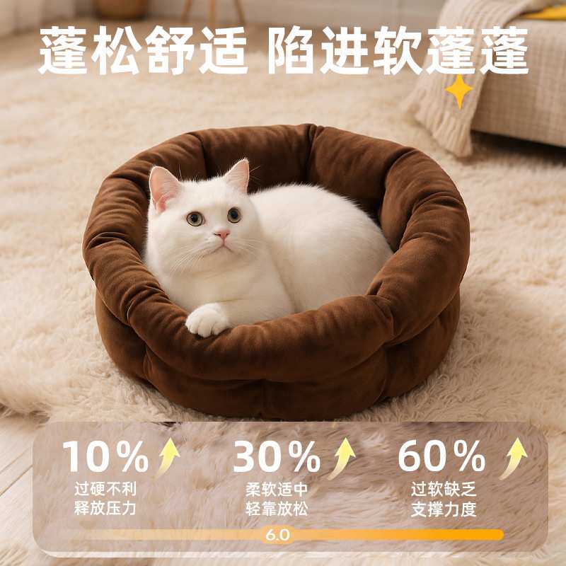 热销跨境升级宠物猫咪窝小型犬室内可拆洗宠物柔软沙发一件代发
