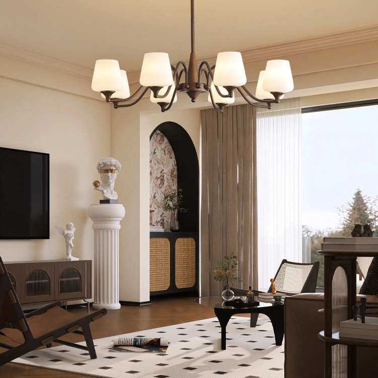 美式乡村复古吊灯客厅餐厅灯法式中古南洋风简约大气主卧室书房灯