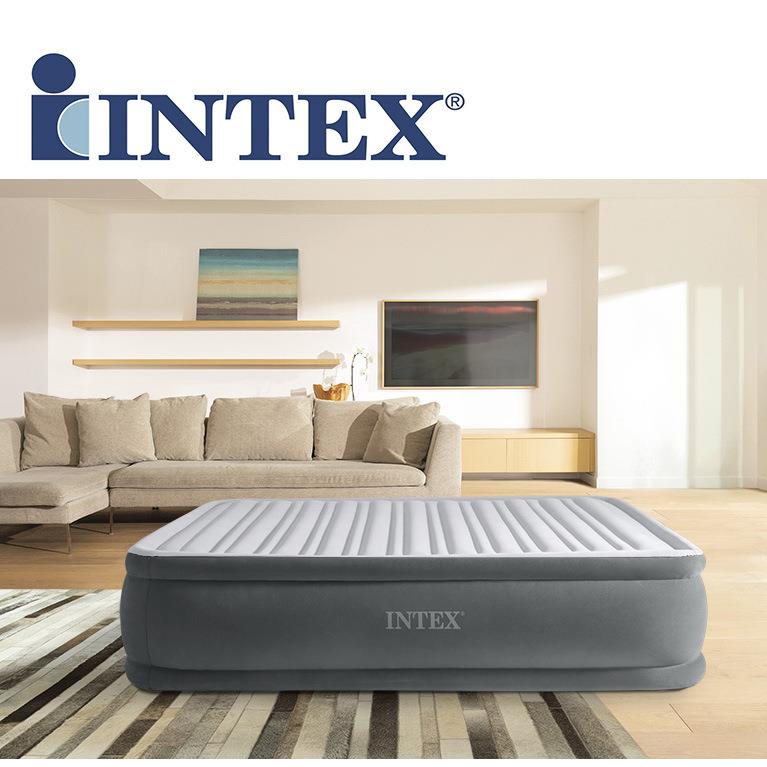 Intex67770充气床垫双层家用加厚加高充气床户外折叠便携双人床