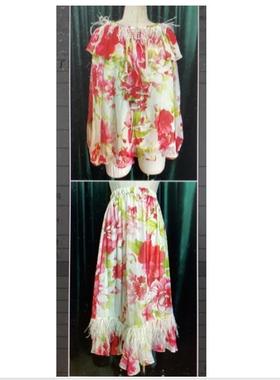 2025新款气质莫奈花园风真丝女装套装裙305-24467