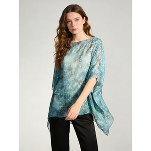 【欧宝莱尔】分层晕染印花金点点缀垂感定型上衣306-S-26301