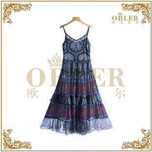 【欧宝莱尔】新款气质时尚轻奢女装吊带裙305-25271