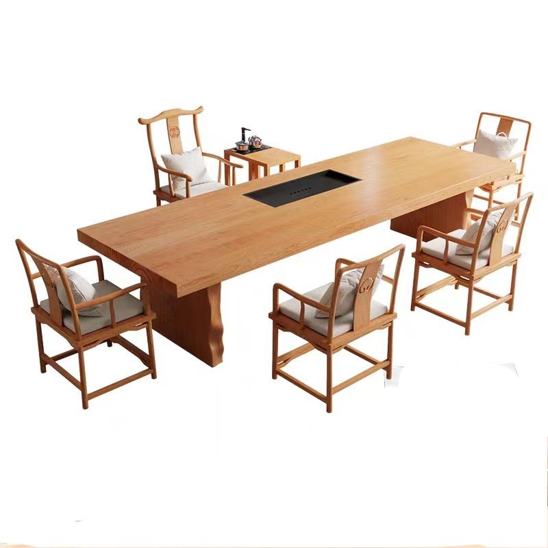 新中式实木茶桌椅组合家用客厅茶几原木泡茶台办公室简约现代阳台