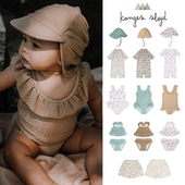 遮阳帽UV50 3件38折 SS24印花泳衣套装 泳裤 丹麦 thatsmine