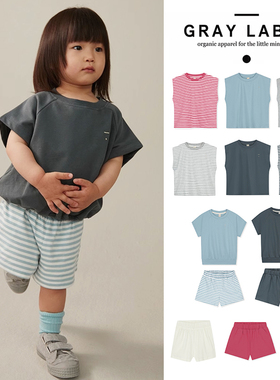 7Z 荷兰gray label SS25春夏儿童有机棉短袖背心短裤