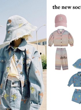 3件5折 the new society SS24春夏儿童牛仔外套裤子棒球帽