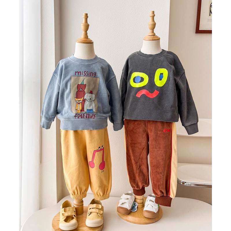 3件5折  jellymallow FW25秋冬儿童中性印花卫衣卫裤,童装/婴儿装/亲子装,卫衣/绒衫,淘宝优惠券,粉丝福利购,淘宝优惠卷