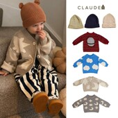 3件5折 针织帽保暖 FW25儿童毛衣开衫 现货英国Claude