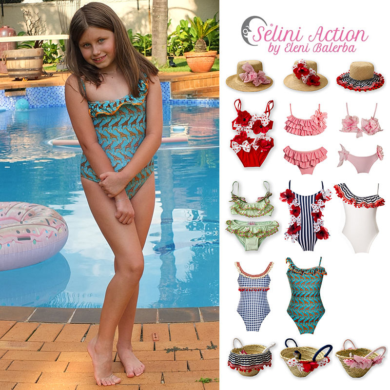 7Z 希腊Selini Action SS25春夏女宝泳衣比基尼草帽篮