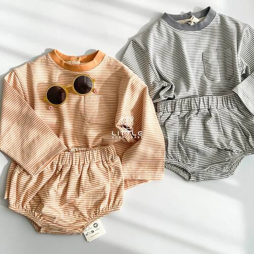 6Z  荷兰gray label SS26宝宝长袖T恤花苞裤套装9-24m