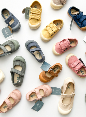 7Z  西班牙IGOR SS25儿童宝宝双魔术贴帆布鞋入园