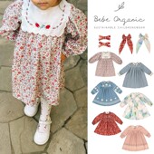 organic 3件5折 bebe FW25女宝宝公主连衣裙蝴蝶结发夹