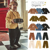 3件38折 卫衣 FW23儿童牛仔灯芯绒夹克长裤 poudre organic